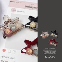 여성 별모양 방울 구슬 포인트 헤어 머리 집게핀