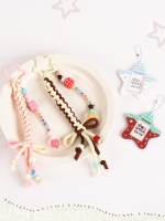 꽈배기 스타 비즈 키링 여성 가방 디자이너 브랜드 귀여운 인형 꾸미