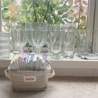 위에 oui.e 패브릭 린넨 바구니 (2size) 자체제작 핸드메이드 수납바