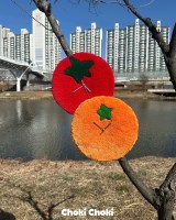 토마토벽시계 귤벽시계 핸드메이드 터프팅 벽시계 인테리어소품