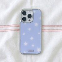 Milky blue star 글라스 범퍼 케이스