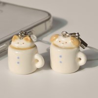 [멍푸치노/냥푸치노 키링] 고양이 강아지 도자기 키링 커플 우정템