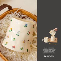 미니 플라워 포인트 알록달록 도자기 귀여운 컵