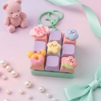 키캡 키링 파츠세트 DIY 꾸미기 파스텔 청축 클릭커