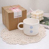 [BLUE 단추 머그컵] 220ml 핸드메이드 머그잔