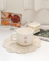 [PINK 단추 머그컵] 220ml 핸드메이드 머그잔