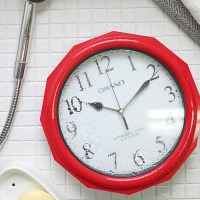 방수 벽시계 팔각 (레드)