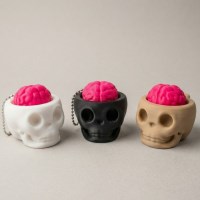 브레인 해골 클리커 무소음 피젯토이 키링 스트레스 해소 사무실 책