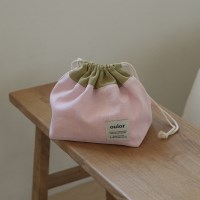 ouior chubby string pouch_olive&pink