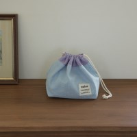 ouior chubby string pouch_purple&sky