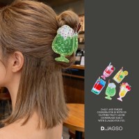 여성 드링크 칵테일 쥬스 유니크 헤어 집게삔