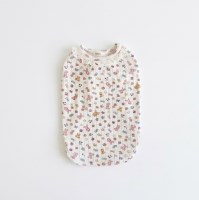 강아지 미니토이 레이스 아일렛 민소매 티셔츠