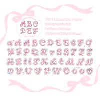 [아토앤반디] 리본 알파벳 박 키스컷 테이프