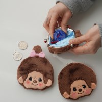 일본 똑딱이 몬치치 인형 동전 지갑 얼굴 파우치 미니 캐릭터 엔화