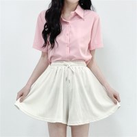 베이직 기본 카라 데일리 셔츠 반팔 블라우스