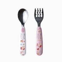 산리오 헬로키티 스테인레스 어린이 유아 스푼 포크 세트 13cm