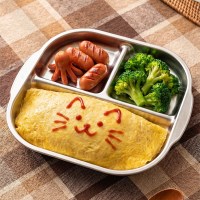 키친유 스텐304 사각핸들 3구식판