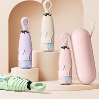 초경량 양산 암막 자외선차단 고리손잡이 우산 휴대용 5단 접이식 양