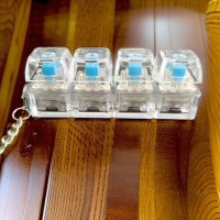 4단 투명 LED 키보드키캡 키링 열쇠고리