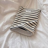 terry book pouch (black+ivory)