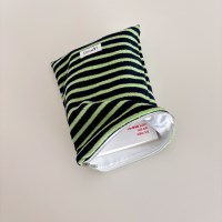 terry book pouch (navy+green)