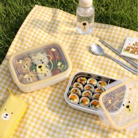 키친유 베어 캐릭터 이중 스텐 도시락통 560ml 800ml 2종 세트