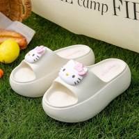 헬로키티 페이스 키높이 슬리퍼 240mm-화이트