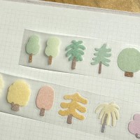 띵똥 나무 투명 키스컷 마스킹테이프