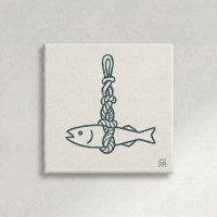액막이명태 그림액자 인테리어 집들이 개업 선물 24x24cm