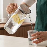 홈카페 식당 건강하고 깔끔한 내열유리 사각 워터저그 물병 1300ml