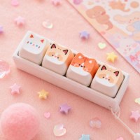 고양이 4구 키캡 키링 열쇠고리 에어팟 가방고리 백참 패션 소품 액