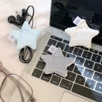 디보 별 도트 줄 이어폰 선 정리 홀더 패브릭 줄감개