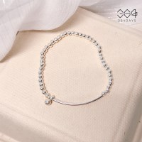 925실버 파이프 은볼 비즈팔찌 전체순은 은방울 실버팔찌 선물