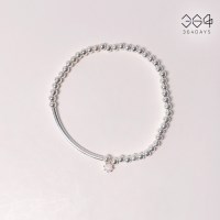 925실버 10월 오팔 탄생석 파이프 은볼 비즈팔찌 실버팔찌