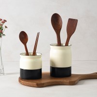 롬에이 루브 투톤 수저통 도자기 수저정리 물빠짐 보관함 감성 수납