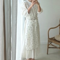 한스갤러리 플로리스트 린넨 앞치마 카페 공방 꽃집 원피스 앞치마