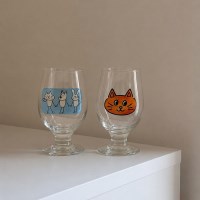 고양이 캐릭터 하이볼잔 칵테일잔 홈카페 맥주 유리컵