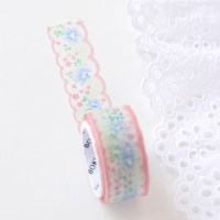Flower Ribbon Die-cut Masking Tape [Blue Peony]