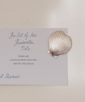 Vintage Heart Shell Magnet _ Silver