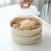 국산 대용량 전자레인지 2단 찜기 세트 BPA-Free 야채 만두 찜용기