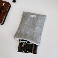terry book pouch (melange gray)