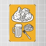 치맥4 M 유니크 인테리어 디자인 포스터 치킨과 맥주 식당