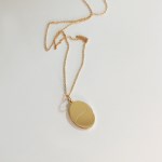 [92.5 silver & 24k gold plated] Oval coin necklace