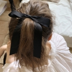 romantic ribbon hair pin (BLACK)