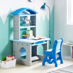 하이지니프로 유아동 책꽂이 책상 및 의자세트 파스텔블루