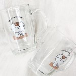 주먹밥 고양이 손잡이 유리 머그컵 300ml