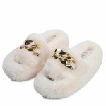 kami et muse Gold chain tall up fur slippers_KM21w224