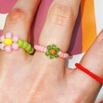 Green Sorbet Flower Beads Ring