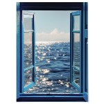 창문 패브릭 포스터 윤슬 바다 액자 물그림 F457