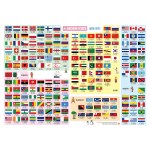 키즈 세계국기189개 국기 A3 사이즈 어린이 유아 여행 세계 벽보